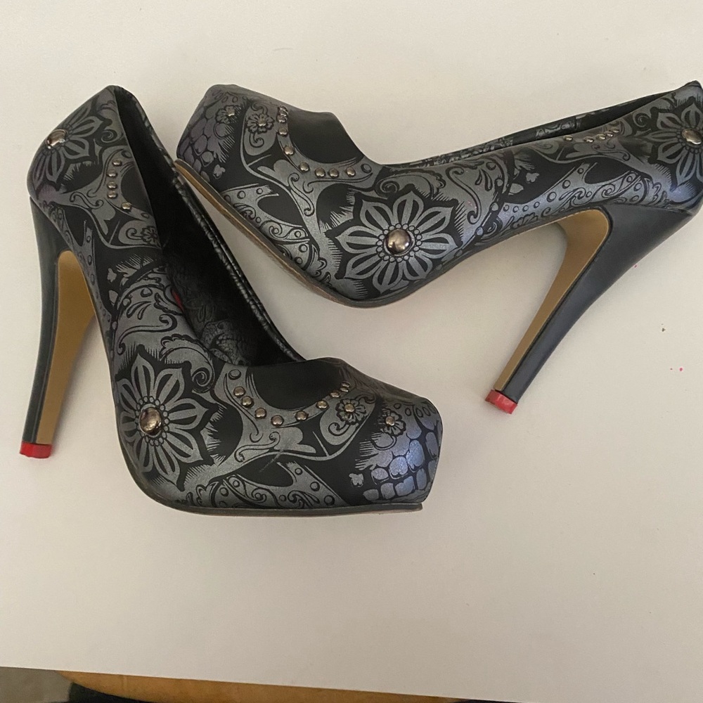 Sweet Skull O Mine Platform Heels